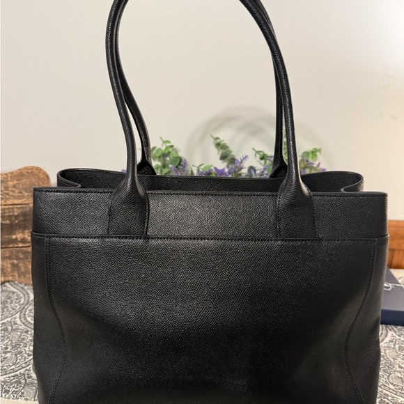 Coach Black Casey Tote Bag Crossgrain Leather Cowhide Shoulder Bag - Picture 2 of 8